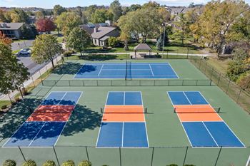 Aerial view of the tennis courts